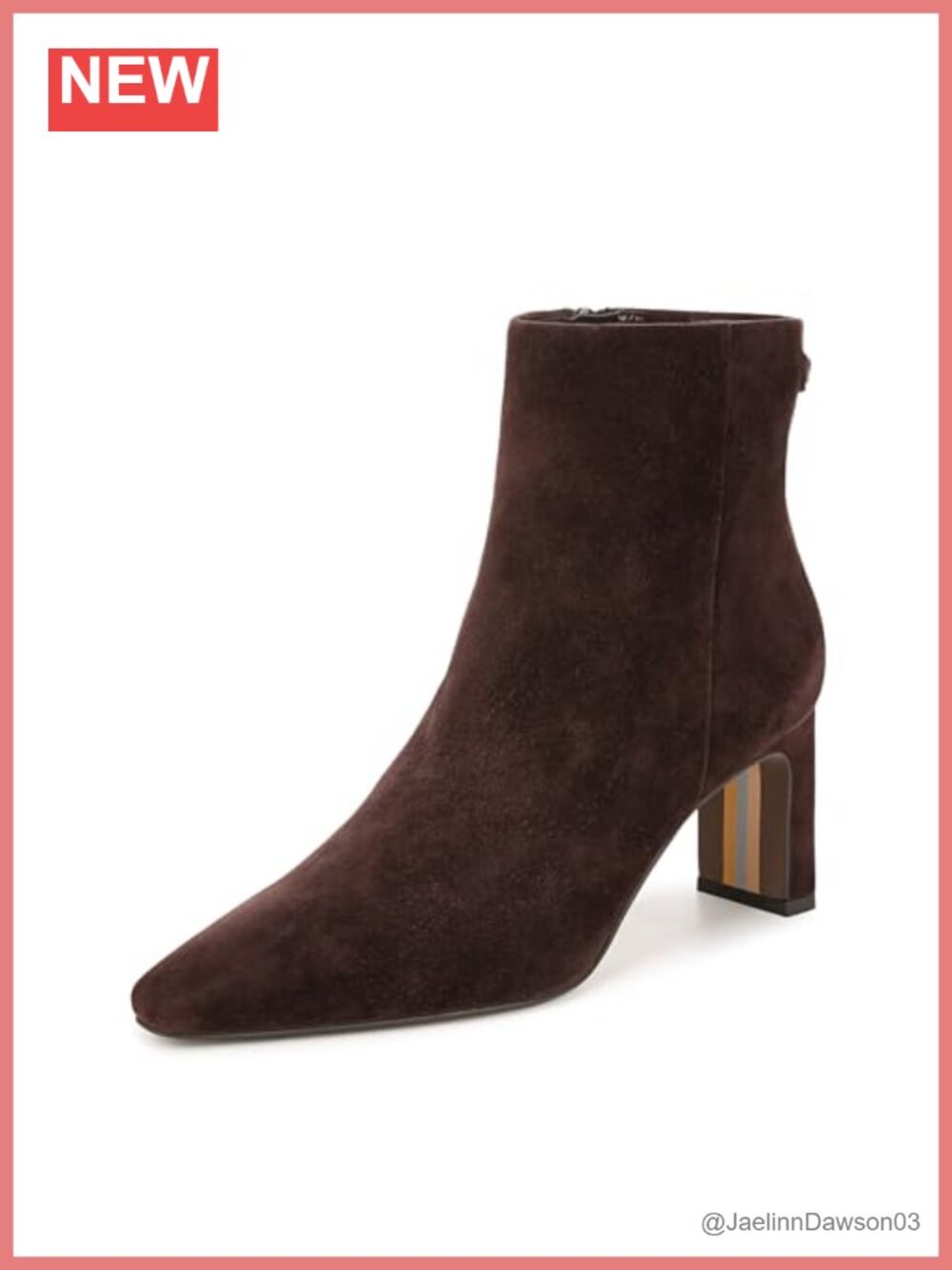 Sam Edelman Saige Suede Ankle Boots Heeled Booties Block Heel Zip